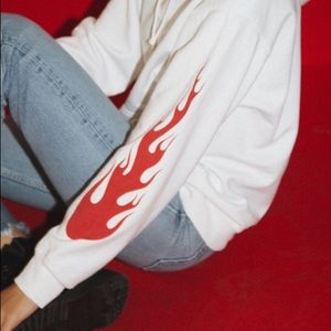 Brandy Melville Christy Flames Hoodie